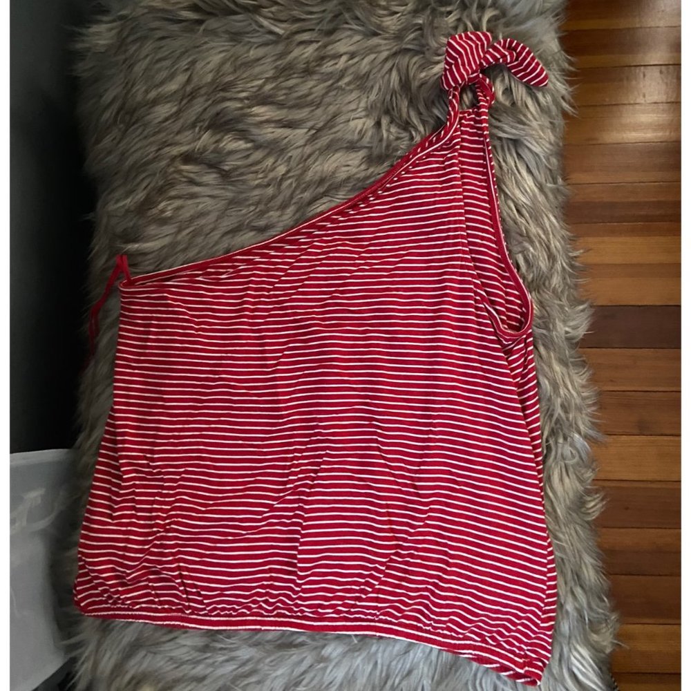 Red Striped Crop Tank